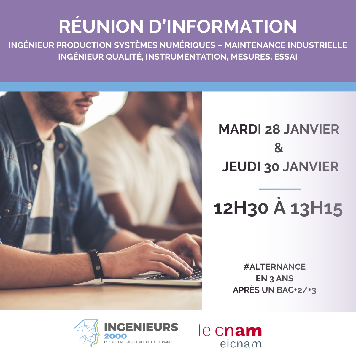 Réunions d’information virtuelles : rendez-vous les 28 et 30 janvier !